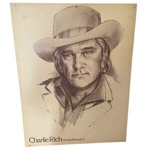 Vintage Charlie Rich & Charly McClain Epic Records Promo‎ Poster 1970's Country